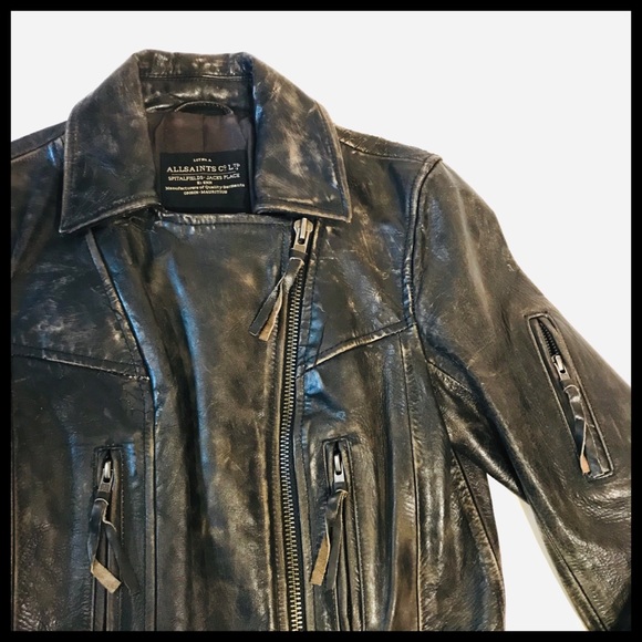 ALL SAINTS Leather Motorcycle Jacket! - Picture 3 of 8